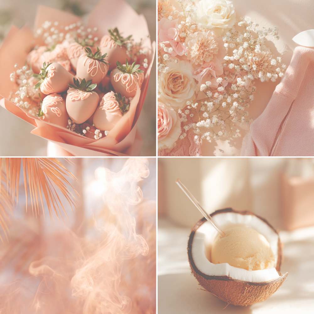 Fragrance oil blend inspiration for Ruby Chocolate, Midnight Bloom, I Don’t Chase, and Attitude — scent visuals styled for diffuser rituals