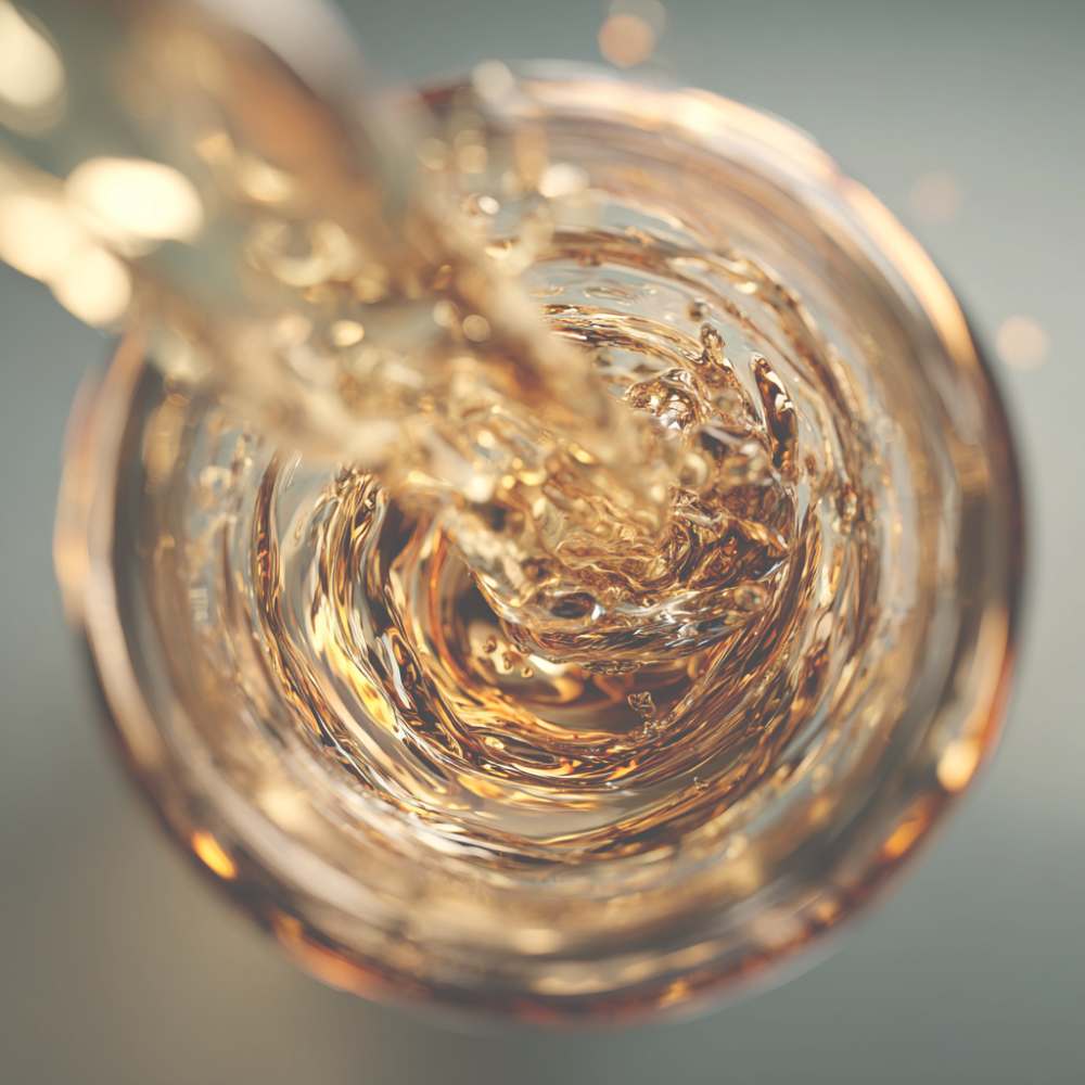 Golden diffuser oil swirling in slow motion — symbolising mindful rituals and how to make fragrance blends last longer