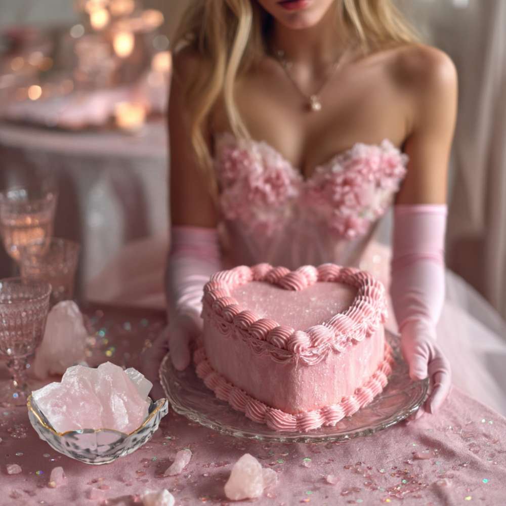 Crystal stone diffuser placed beside glitter and cake — a flame-free aromatherapy ritual for scenting life’s beautiful little moments